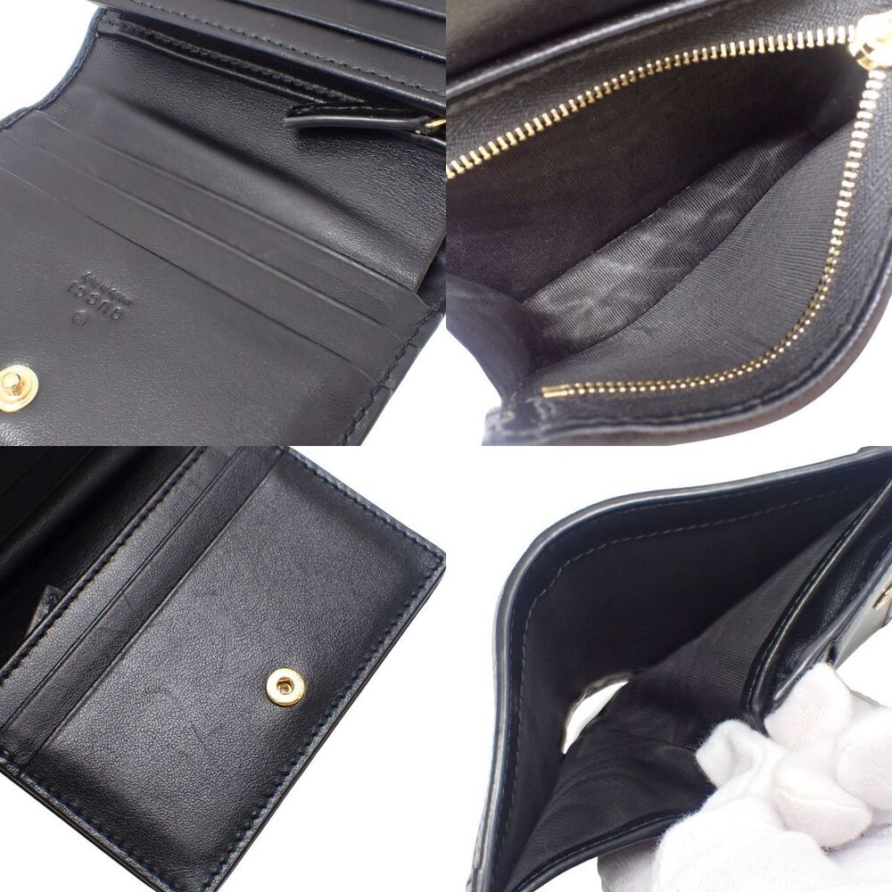 GUCCI GG Matelasse Compact Wallet Bi fold Quilted Leather Black - Picture 7 of 7